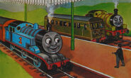 Percy with Thomas and Daisy as illustrated by Jo Lawrence