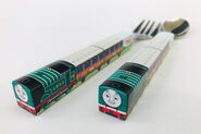 Green Thomas fork and spoon