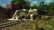 Percy and Stanley at the washdown in The Great Discovery