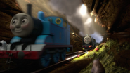 Thomas and Hiro in the tunnel in the fifteenth series