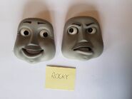 The earliest finished versions of Rocky's happy and angry faces as owned by Sean Hedges-Quinn