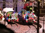 Thomas and Percy with Christmas Decorations