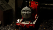 ...then temporarily had the eyes covered to resemble a troubled sleeping face in Calling All Engines!... (2005)