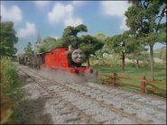 James pulling a goods train