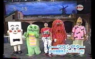 Gachapin and Mukku with P-Chan, Inocchi and Battom