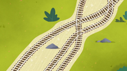 The crossover tracks in Race for the Sodor Cup