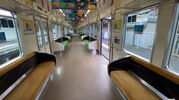 The Keihan Railway 10000 Series 10653F Interior Decorated with Thomas & Friends 10000 Series Poster Decals between March 2020 and December 2021