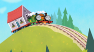 Percy and Nia at the top of one of the hills