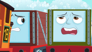 The trucks carrying ice cubes
