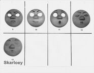 (Note: Skarloey's unused second wincing face next to his shocked face on the top right)