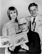 (from left to right) Britt Allcroft, Wilbert Awdry and David Mitton