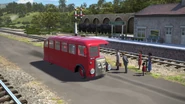 Bertie picking up passengers at Ffarquhar