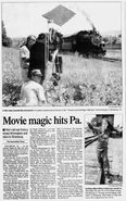 “Movie magic hits Pa.” on the newspaper