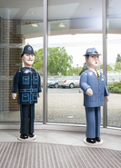 A passenger and a policeman at the Drayton Manor Hotel