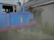 Thomas crashes into the house