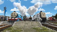 Promotional image of Gordon and Spencer at Ulfstead Castle station