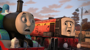 Norman about to crash into Thomas