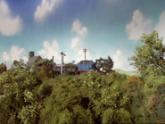 A miniature crane in the second season