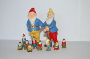 Figurines of some garden gnomes in both close-up and small scales owned by Twitter user SmurfyDan