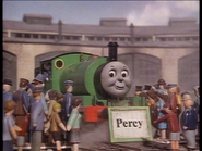 Percy with a nameboard