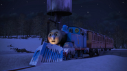 Thomas covered in icicles