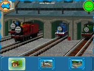 Thomas, Percy, James and Edward at Tidmouth Sheds