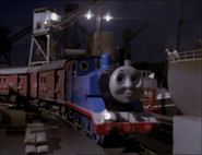 Thomas pulling the mail train in the fourth series