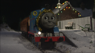 Thomas decorated with tinsel