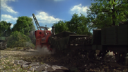 Skarloey demolishes some trucks