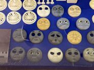 Some of Thomas' screen-used and resin cast faces on display in 2021