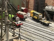 Two of Stepney's spare wheels on a flatbed