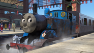 Thomas with heavy mud splatters and coal dust (Thomas and the Royal Engine)