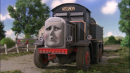 Thomas being loaded onto Nelson's flatbed at the Maithwaite crossing