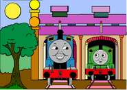 Edward and Percy at the Sheds