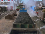 A utility van with a face