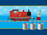 Thomas painted red in a learning segment