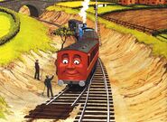 Clarabel being re-railed at the runaway siding