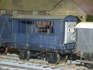 A second poultry wagon with a face at Drayton Manor in 2023