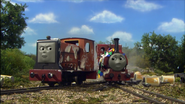 NOTE: Skarloey on the wrong junction, and he bumped to a buffer, it's just like Thomas Puts the Brakes On