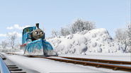 Percy stuck under the snow