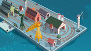 A miniature crane in the first series