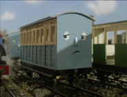 A blue Skarloey Railway coach