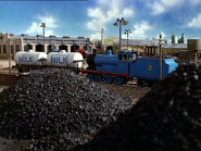 Edward shunting milk tankers in the first series