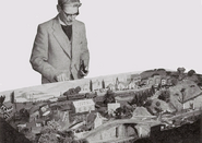 Awdry with his model set