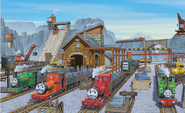 Peter Sam, Rheneas, Skarloey, Rocky, and Owen