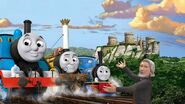 Promotional image of Thomas, Stephen, Millie and the Earl at Ulfstead Castle