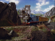 Thomas passing Arlesdale Castle on Toby's branch line