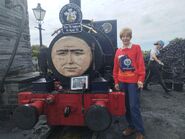 Veronica Chambers with Talyllyn and Skarloey's large scale prop
