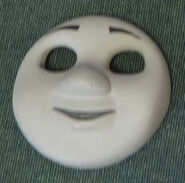 Skarloey's large scale smiling face on display at the Awdry Extravaganza 2 at the Talyllyn Railway in 2022