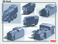 Porter, Samson and Troublesome Truck 3D prototypes